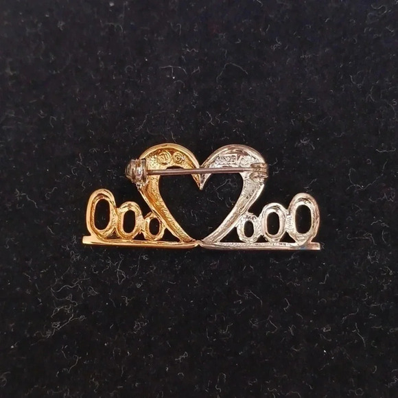 Two-tone heart pin - Picture 2 of 2